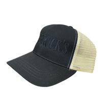 Load image into Gallery viewer, Black and Cream Mesh Back Hat